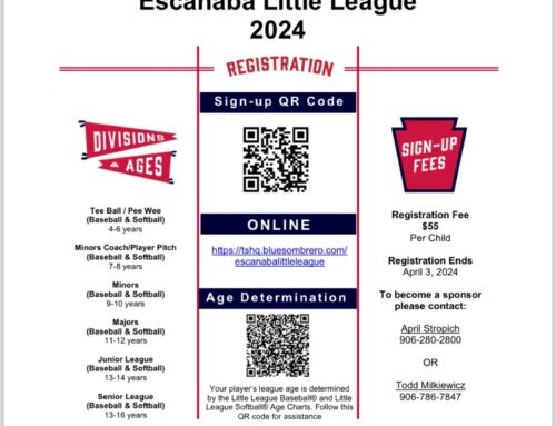 Escanaba Little League Baseball and Softball Registration Open Now!