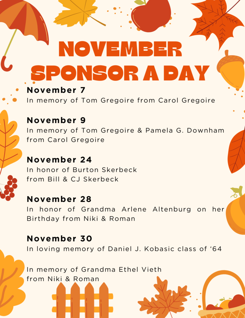 November Sponsor A Day